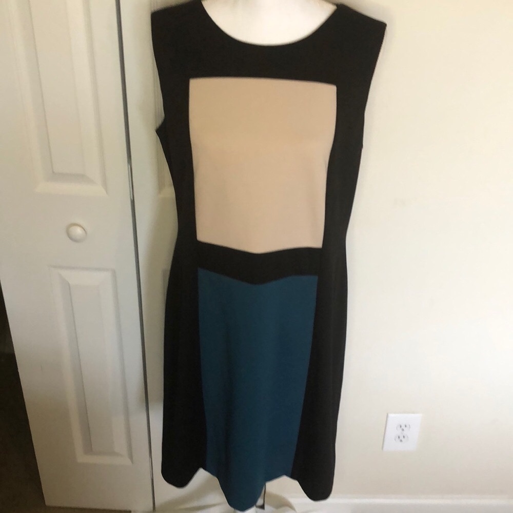 Calvin Klein sleeveless color block dress